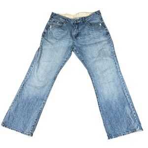 Unionbay‎ Jeans Mens 38x30 (34x29.5) Blue Denim Cotton Distressed Straight Leg